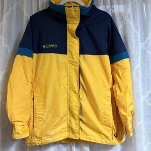 Vintage Columbia Bugaboo Heavy Jacket Yellow Blue Women's Size Med 90s Style